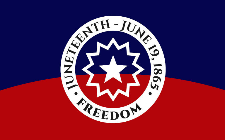 The Juneteenth flag. 